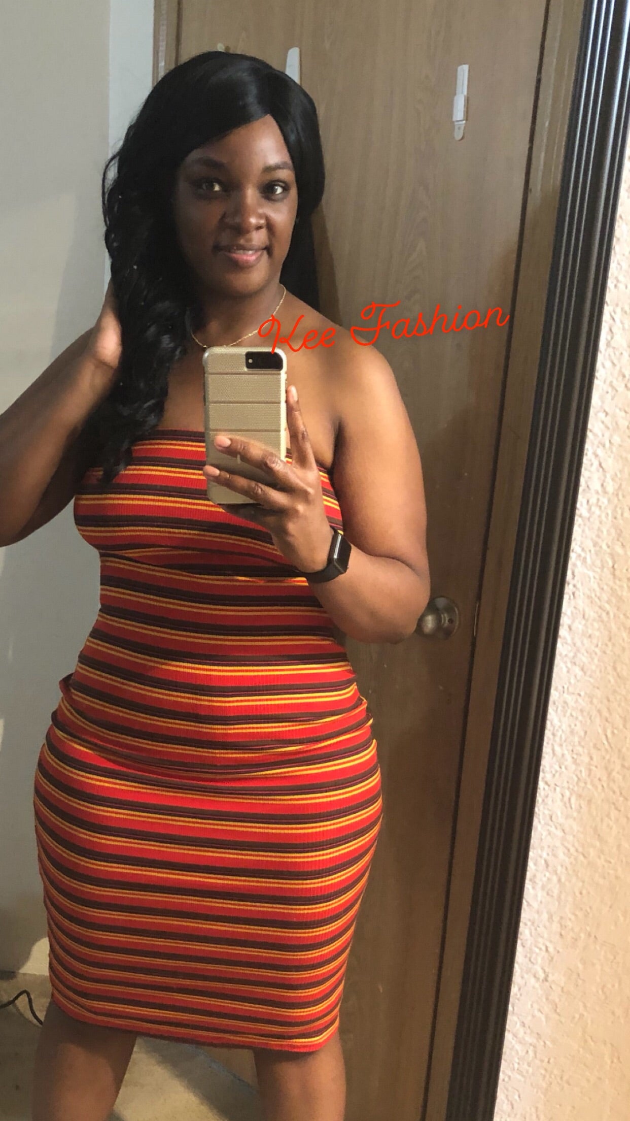 Plus Size Striped Tube Dress