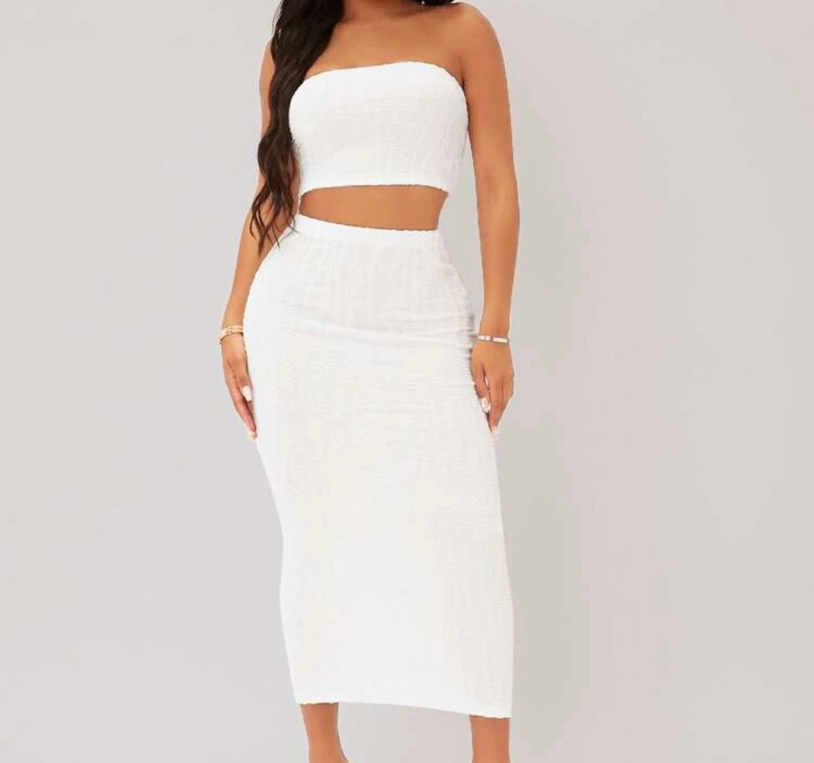 Textured Skirt Set