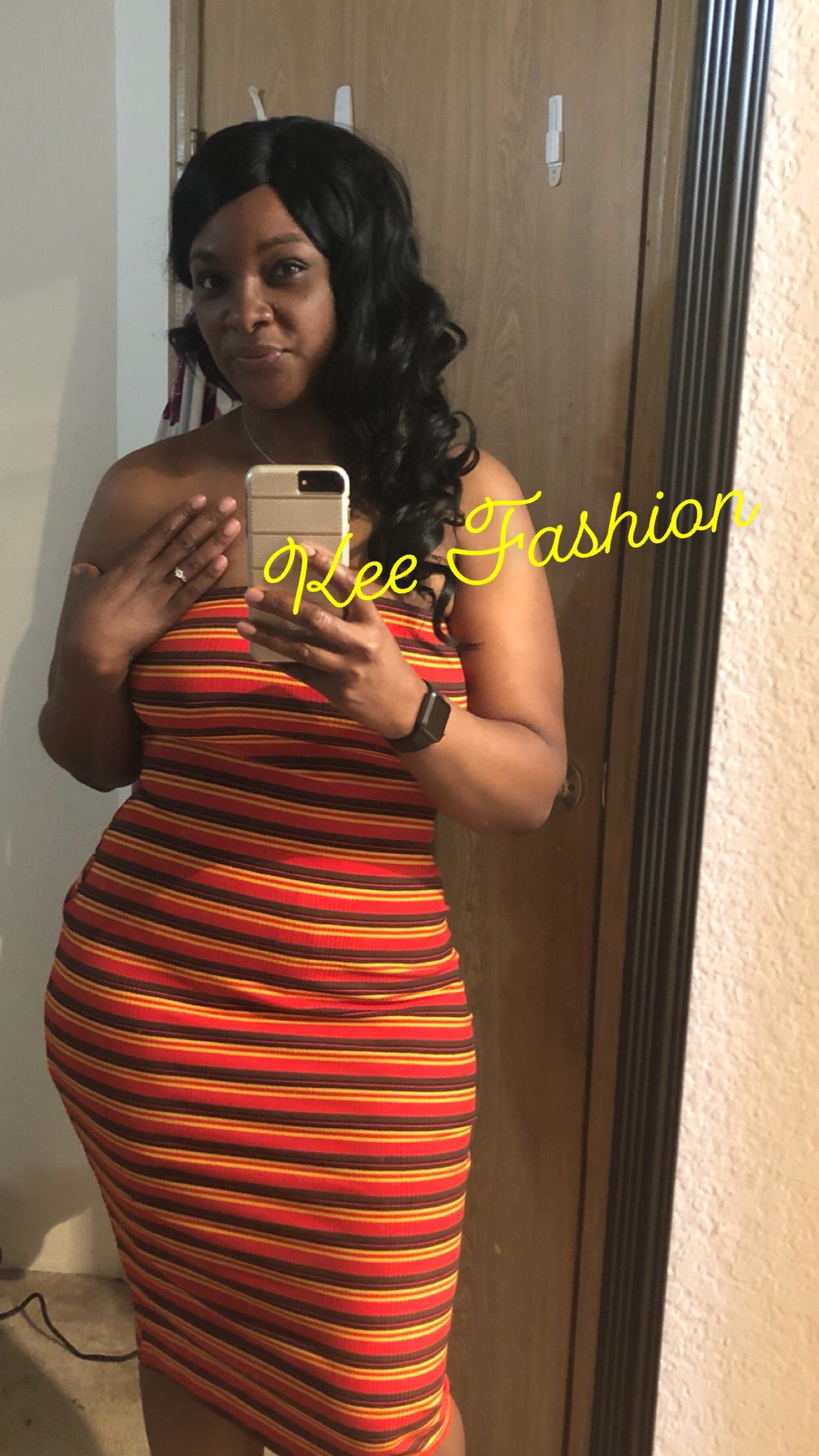 Plus Size Striped Tube Dress