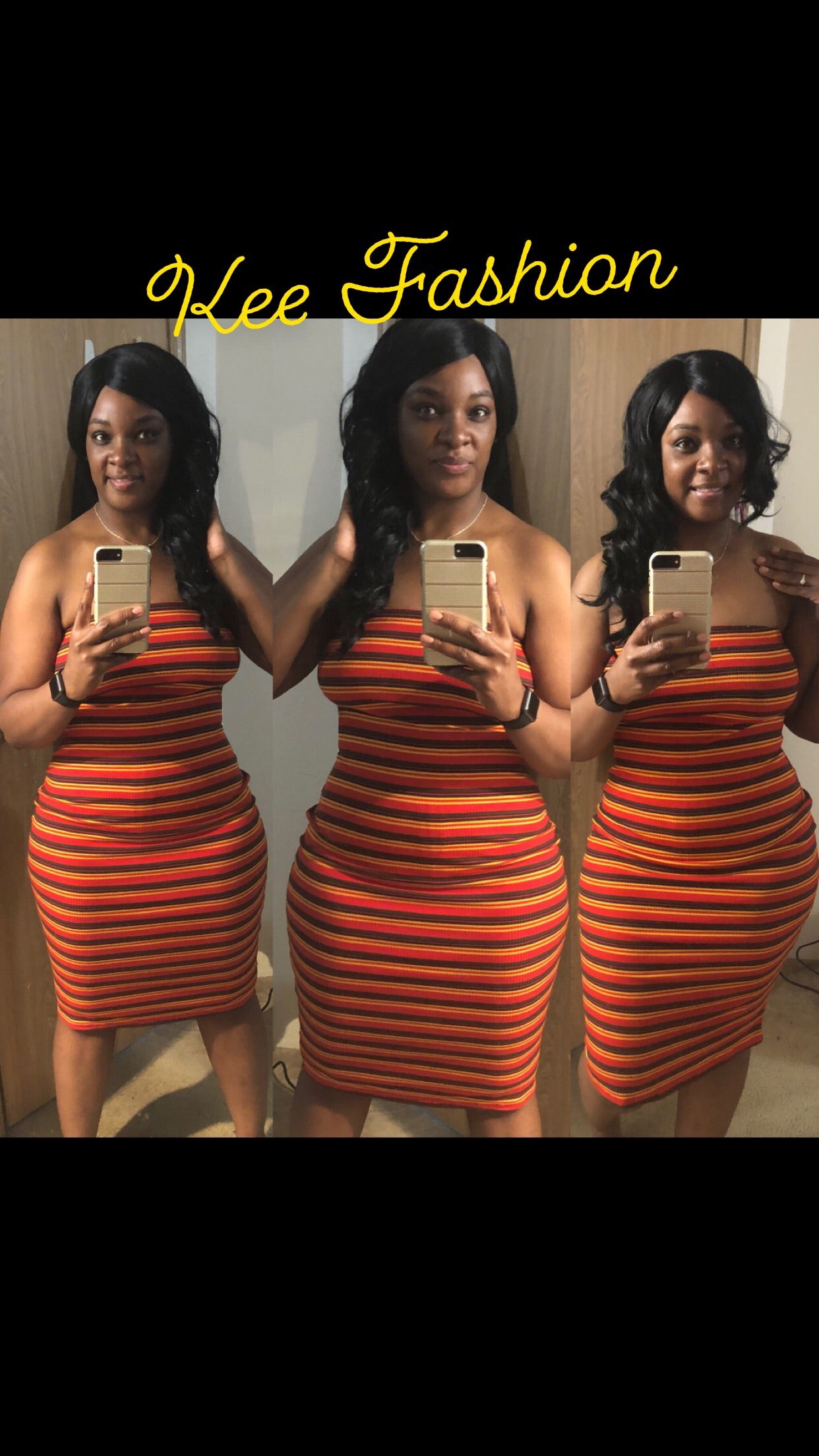 Plus Size Striped Tube Dress