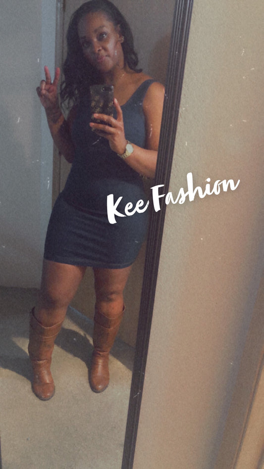 Navy Jean Mini Dress