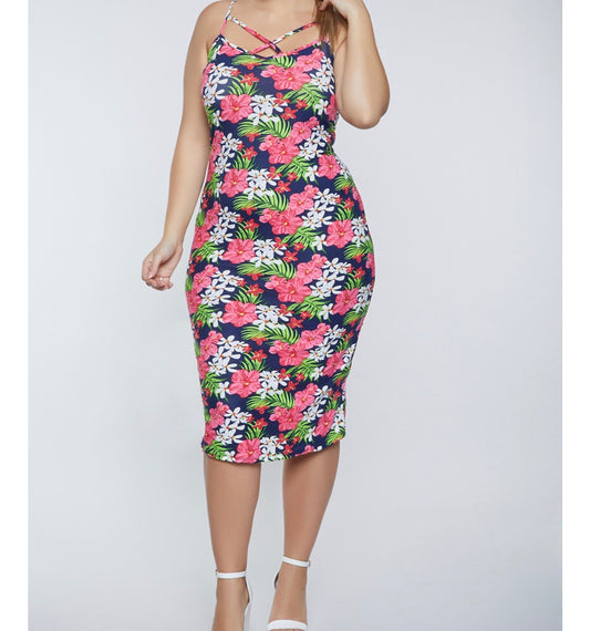 Plus Size Floral Dress