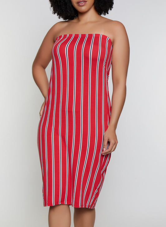 Plus Size Striped Candy Cane Dress